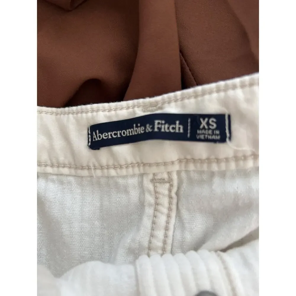 Abercrombie & Fitch Cream Corduroy Button Front Mini Skirt Extra Small